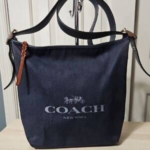 Coach EUC Denim Carriage Hobo Crossbody Bag
